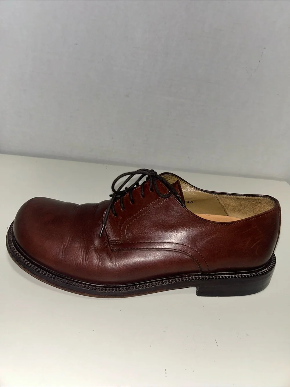 Footprints by Birkenstock Handmade Brown Leather Lace-Up Oxford Shoe